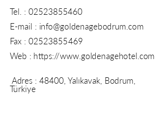 Golden Age Bodrum Hotel iletiim bilgileri